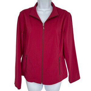 Additions By Chicos Womens Red Zip-Front Jacket With Pockets Size 0 US S